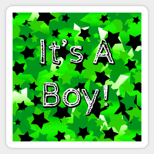 It's A Boy! Stars in Greens Sticker